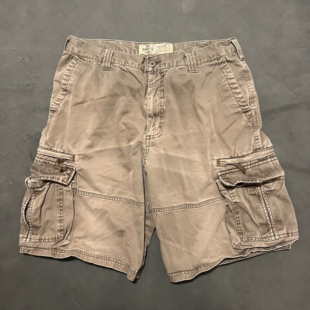 Vintage Baggy‎ Skater Y2K Grunge Lee Dungaree Cargo Shorts Men Size 34 Wide Leg